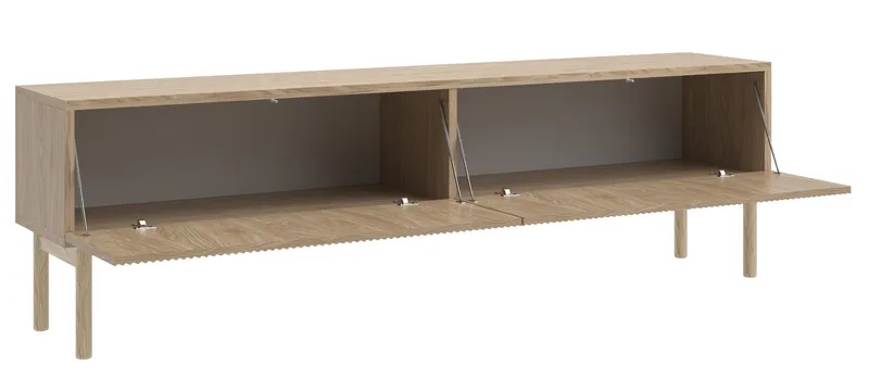 Takayo Gulvstående TV-benk 175 cm med Oppbevaring i Eik - Beige - Møbler - TV- & Mediamøbler - TV benk & mediabenk