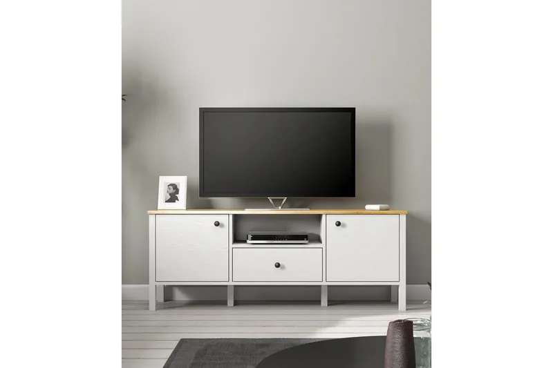 Talan TV-benk 150 cm - Natur/Hvit - Møbler - TV- & Mediamøbler - TV benk & mediabenk
