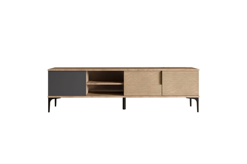 Tarz TV-benk 180 cm - Mellomfarget tre/Antrasitt - Møbler - TV- & Mediamøbler - TV benk & mediabenk