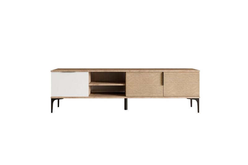 Tarz TV-benk 180 cm - Mellomfarget tre/Hvit - Møbler - TV- & Mediamøbler - TV benk & mediabenk