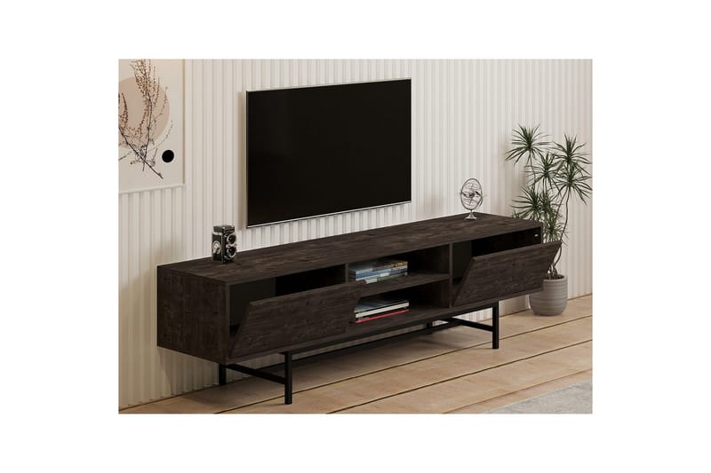 Tauber TV-benk 180 cm - Antrasitt - Møbler - TV- & Mediamøbler - TV benk & mediabenk