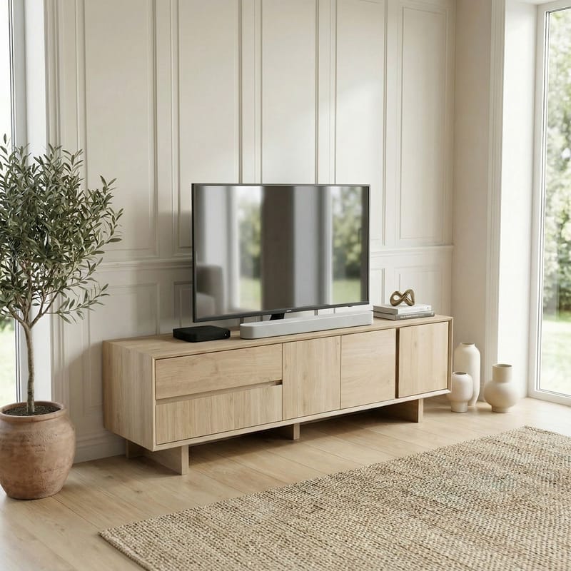 Tavon TV-benk 180x55x45 cm - Naturlig eik - Møbler - TV- & Mediamøbler - TV benk & mediabenk