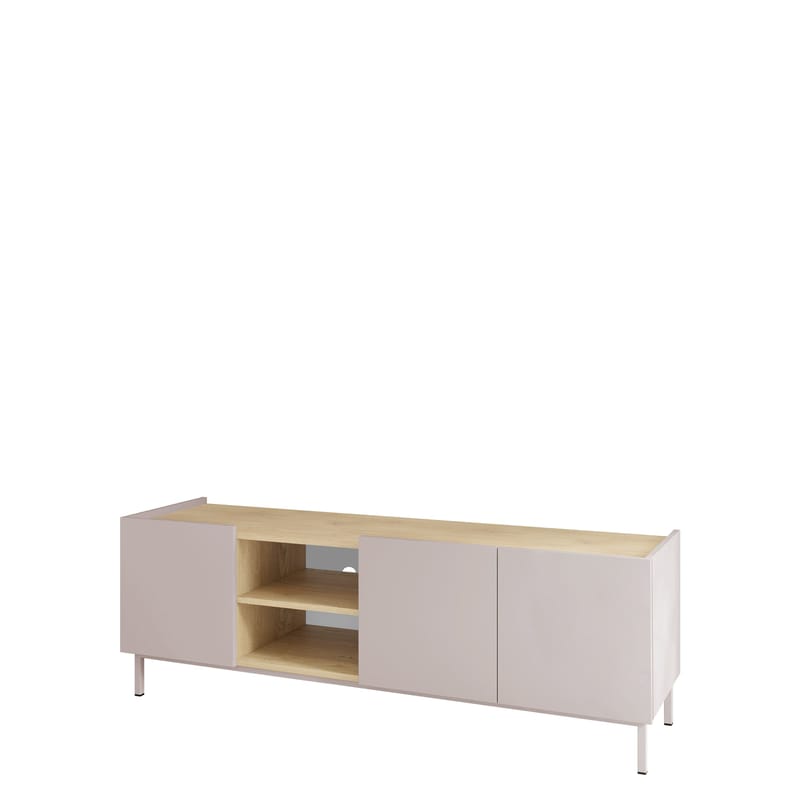 Tavrin Gulvstående TV-benk 153 cm med Oppbevaring i Tre, Beige