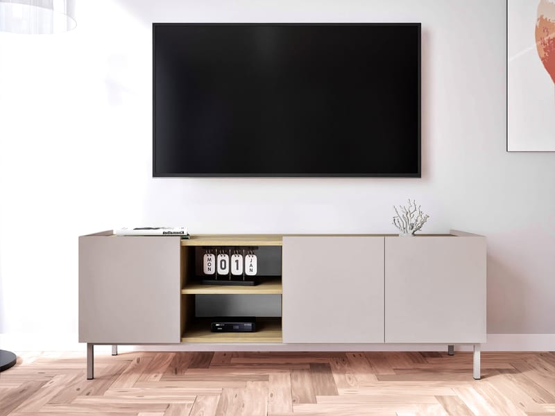 Tavrin TV-benk 153 cm - Beige - Møbler - TV- & Mediamøbler - TV benk & mediabenk