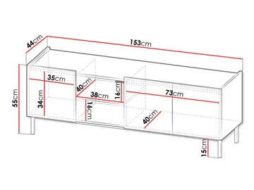 Tavrin TV-benk 153 cm - Beige - Møbler - TV- & Mediamøbler - TV benk & mediabenk
