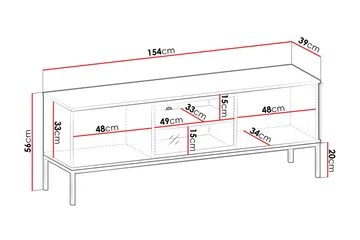Tenorio Tv-bänk 154 cm - Beige - Møbler - TV- & Mediamøbler - TV benk & mediabenk