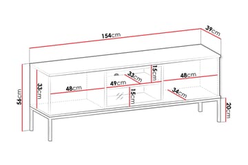 Tenorio Tv-bänk 154 cm - Beige - Møbler - TV- & Mediamøbler - TV benk & mediabenk