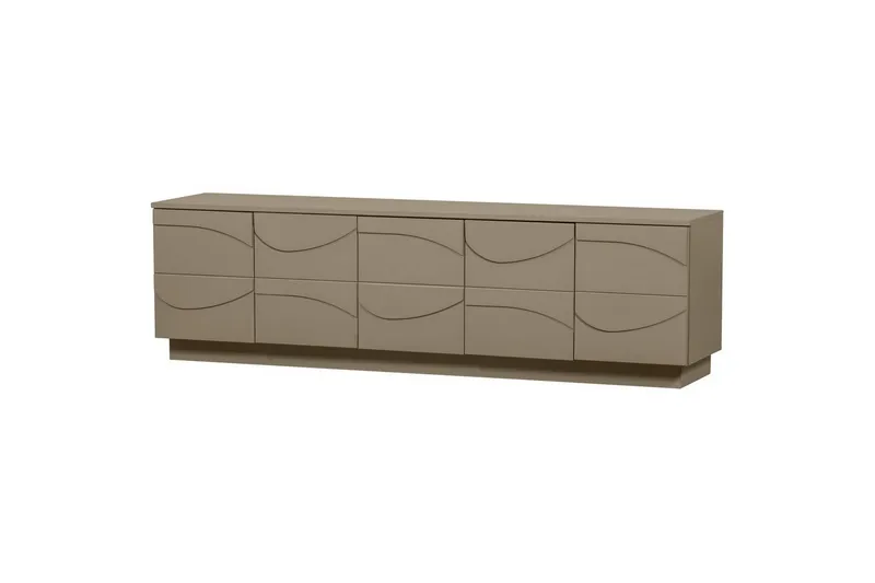 Teo Gulvstående TV-benk 180 cm med Oppbevaring i Malt Tre, Beige