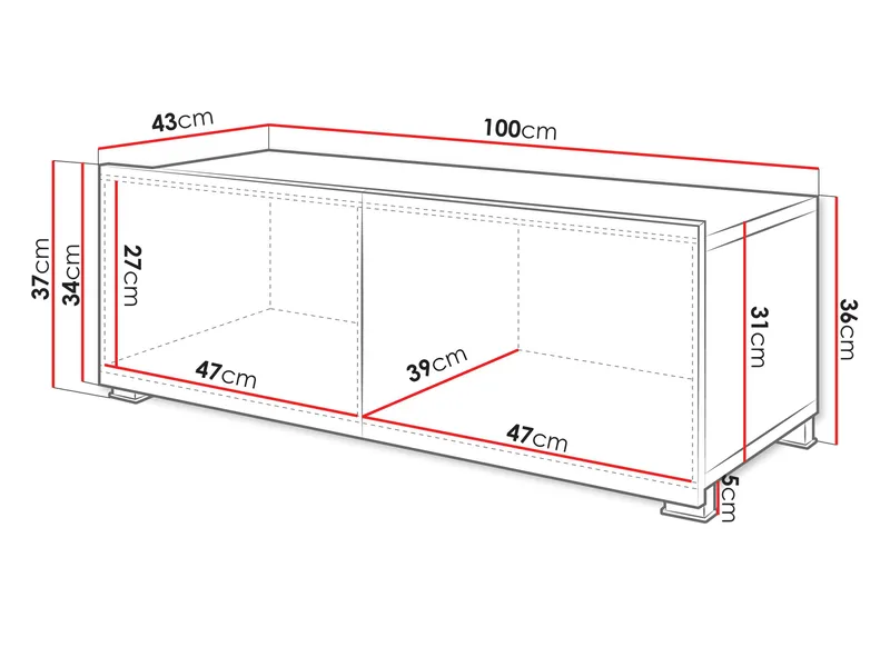 Tessan TV-benk 100 cm - brun - Møbler - TV- & Mediamøbler - TV benk & mediabenk