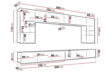 Tessan TV-møbelsett - Hvit - Møbler - TV- & Mediamøbler - TV-møbelsett