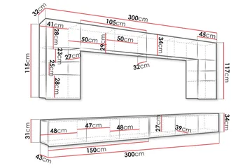 Tessan TV-møbelsett - Hvit - Møbler - TV- & Mediamøbler - TV-møbelsett