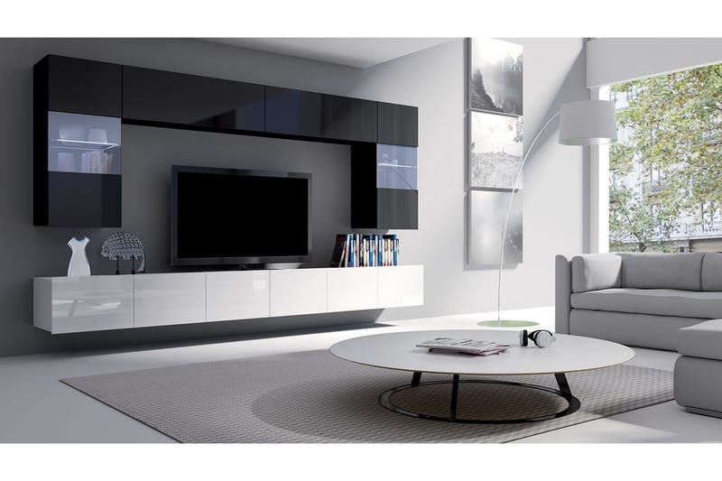 Tessan TV-møbelsett - Svart / Hvit - Møbler - TV- & Mediamøbler - TV-møbelsett