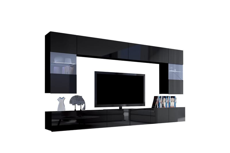 Tessan TV-møbelsett, Svart