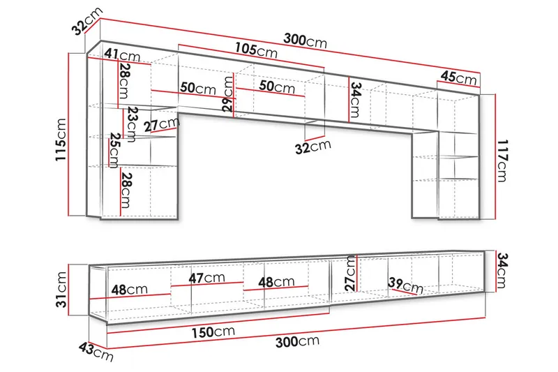 Tessan TV-møbelsett - Svart - Møbler - TV- & Mediamøbler - TV-møbelsett