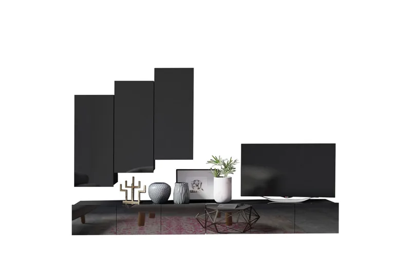 Tessan TV-møbelsett, Svart