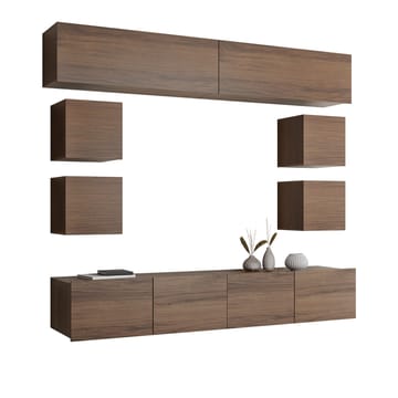 Tessan TV-veggseksjon - brun - Møbler - TV- & Mediamøbler - TV-møbelsett