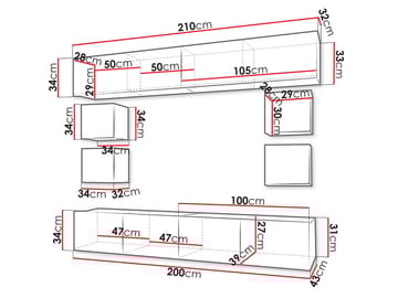 Tessan TV-veggseksjon - brun - Møbler - TV- & Mediamøbler - TV-møbelsett