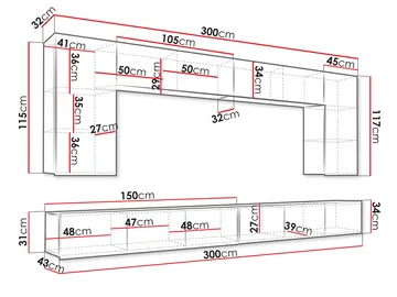 Tessan TV-veggseksjon - brun - Møbler - TV- & Mediamøbler - TV-møbelsett