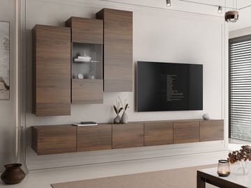 Tessan TV-veggseksjon - brun - Møbler - TV- & Mediamøbler - TV-møbelsett