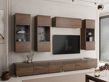Tessan TV-veggseksjon - brun - Møbler - TV- & Mediamøbler - TV-møbelsett