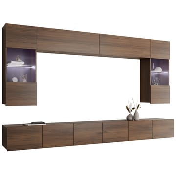 Tessan TV-veggseksjon med LED-belysning - blå - Møbler - TV- & Mediamøbler - TV-møbelsett