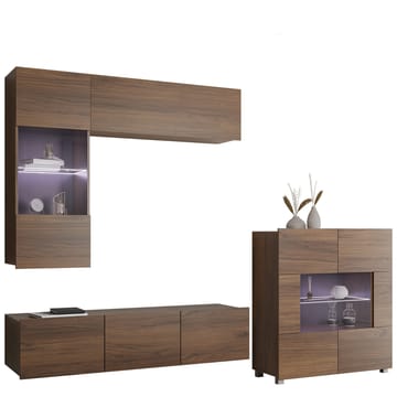 Tessan TV-veggseksjon med LED-belysning - blå - Møbler - TV- & Mediamøbler - TV-møbelsett