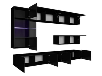 Tessan TV-veggseksjon med LED-belysning - brun - Møbler - TV- & Mediamøbler - TV-møbelsett