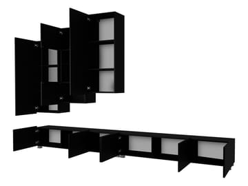 Tessan TV-veggseksjon med LED-belysning - brun - Møbler - TV- & Mediamøbler - TV-møbelsett