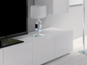 Tessan TV-veggseksjon med LED-belysning - hvit - Møbler - TV- & Mediamøbler - TV-møbelsett