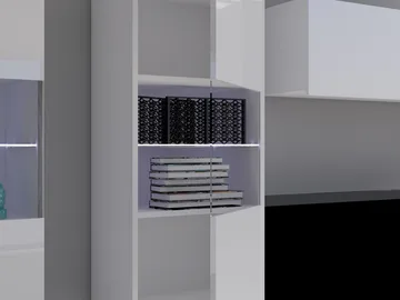 Tessan TV-veggseksjon med LED-belysning - hvit - Møbler - TV- & Mediamøbler - TV-møbelsett