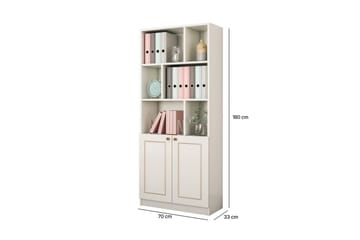 Thyrel Bokhylle 70 cm i Malt Tre - Hvit - Oppbevaring - Hylle - Bokhylle
