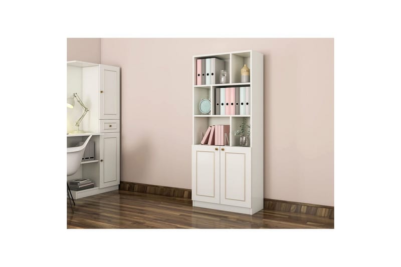 Thyrel Bokhylle 70 cm i Malt Tre - Hvit - Oppbevaring - Hylle - Bokhylle