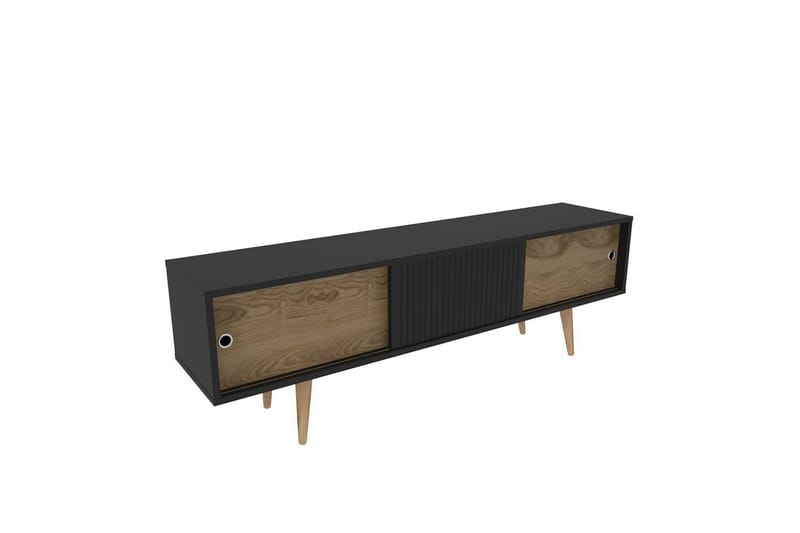 Ticoman TV-benk 160 cm - Mellomfarget tre/Antrasitt - Møbler - TV- & Mediamøbler - TV benk & mediabenk