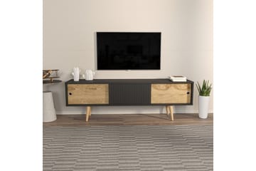 Ticoman TV-benk 160 cm - Mellomfarget tre/Antrasitt - Møbler - TV- & Mediamøbler - TV benk & mediabenk