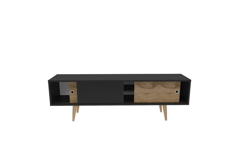 Ticoman TV-benk 160 cm - Mellomfarget tre/Antrasitt - Møbler - TV- & Mediamøbler - TV benk & mediabenk