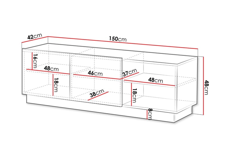 Torvalen Tv-bänk 150 cm - Beige - Møbler - TV- & Mediamøbler - TV benk & mediabenk