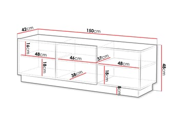 Torvalen Tv-bänk 150 cm - Hvit - Møbler - TV- & Mediamøbler - TV benk & mediabenk