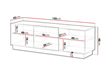 Torvalen Tv-bänk 150 cm - Svart - Møbler - TV- & Mediamøbler - TV benk & mediabenk