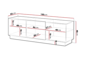 Torvalen Tv-bänk 150 cm - Svart - Møbler - TV- & Mediamøbler - TV benk & mediabenk