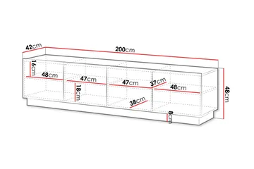 Torvalen Tv-bänk 200 cm - Hvit - Møbler - TV- & Mediamøbler - TV benk & mediabenk
