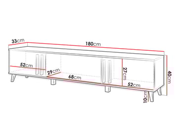 Torvos TV-benk 180 cm - Brun/Svart - Møbler - TV- & Mediamøbler - TV benk & mediabenk