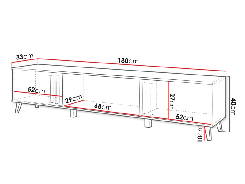 Torvos TV-benk 180 cm - Svart - Møbler - TV- & Mediamøbler - TV benk & mediabenk