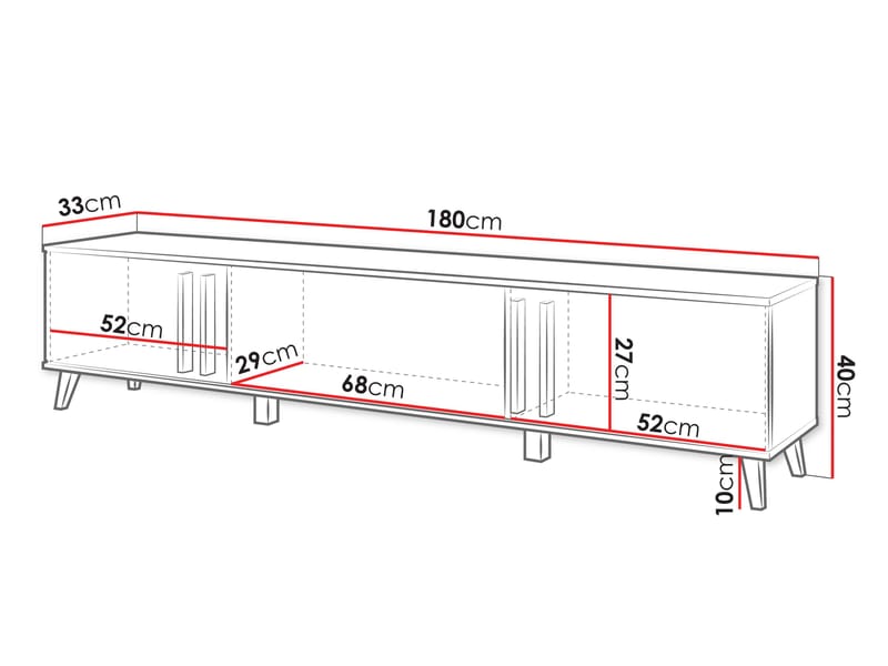 Torvos TV-benk 180 cm - Svart - Møbler - TV- & Mediamøbler - TV benk & mediabenk