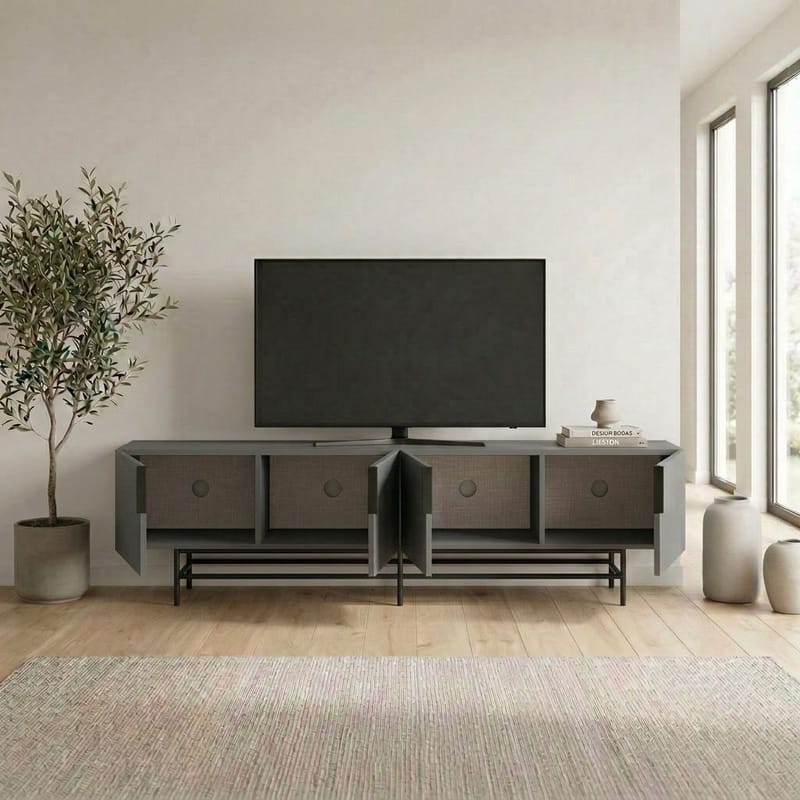 Truvia TV-benk 200x55x35 cm - Antrasitt/Svart - Møbler - TV- & Mediamøbler - TV benk & mediabenk