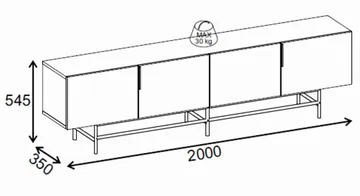 Truvia TV-benk 200x55x35 cm - Antrasitt/Svart - Møbler - TV- & Mediamøbler - TV benk & mediabenk