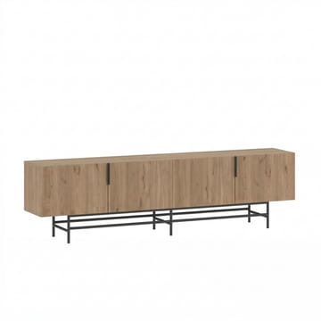 Truvia TV-benk 200x55x35 cm - Naturlig eik og svart - Møbler - TV- & Mediamøbler - TV benk & mediabenk