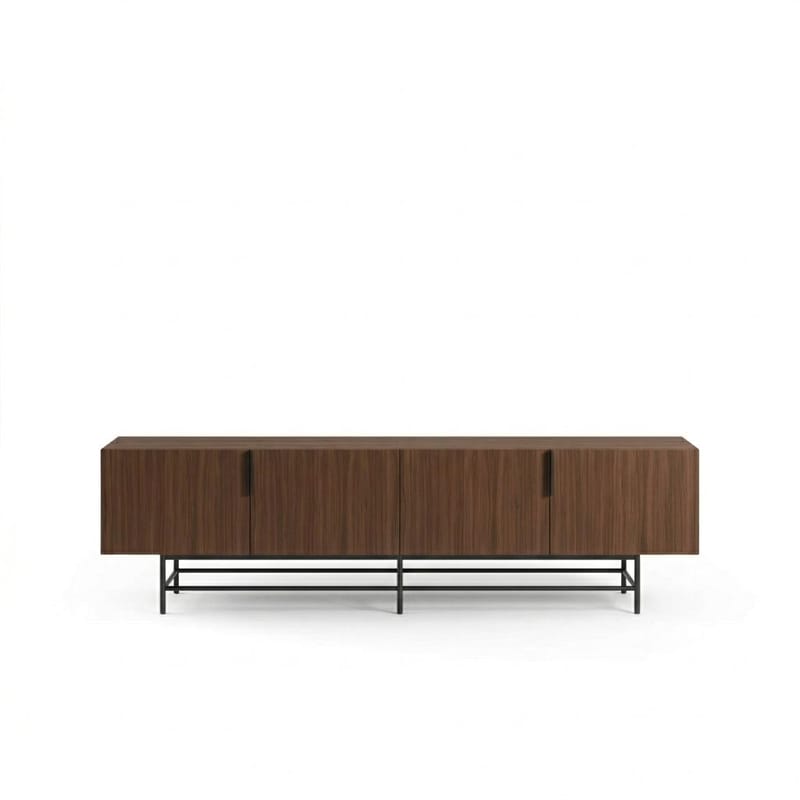 Truvia TV-benk 200x55x35 cm - Valnøtt og svart - Møbler - TV- & Mediamøbler - TV benk & mediabenk