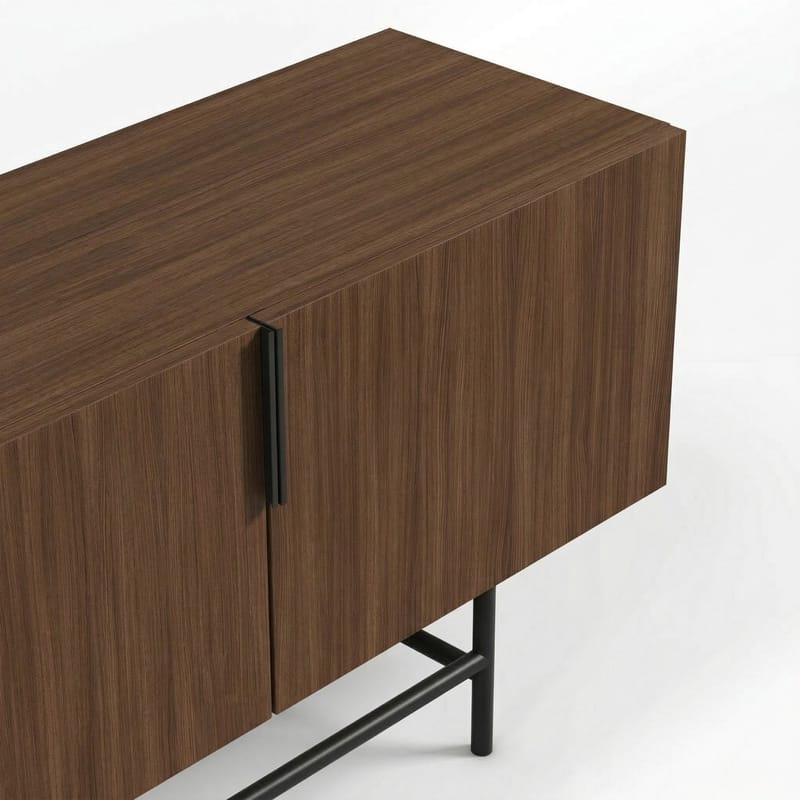 Truvia TV-benk 200x55x35 cm - Valnøtt og svart - Møbler - TV- & Mediamøbler - TV benk & mediabenk
