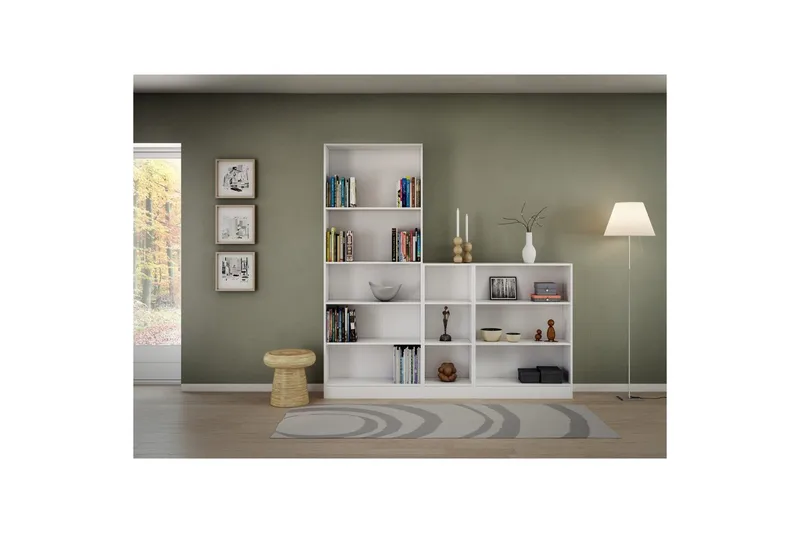 Trysil Bokhylle 107 cm - Hvit - Oppbevaring - Hylle - Bokhylle