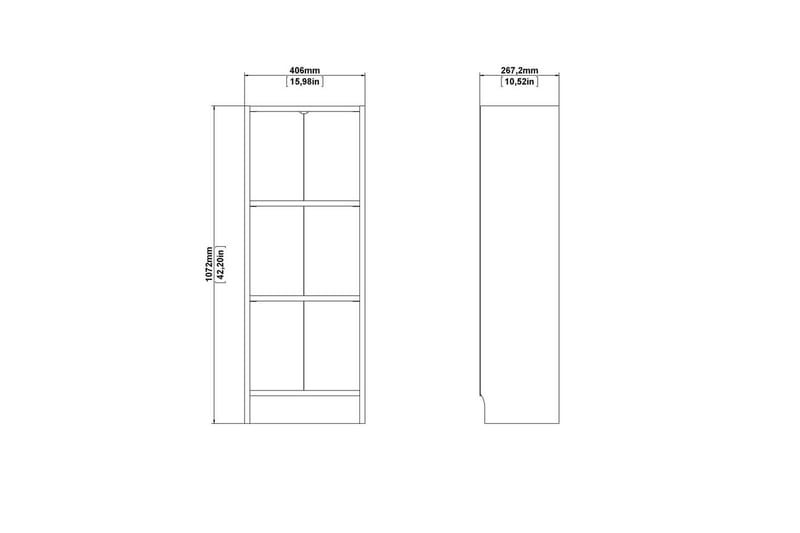 Trysil Bokhylle 107 cm - Hvit - Oppbevaring - Hylle - Bokhylle